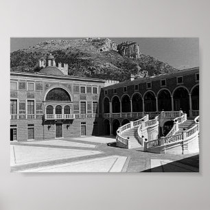Vintage Fürstentum Monaco Palasthof Poster