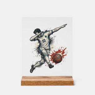 Vintage-Fußball-Dab-Spieler Grafik-Shirt-Design_1 Acrylschild