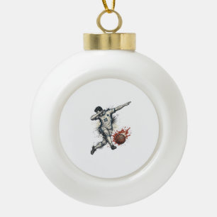 Vintage-Fußball-Dab-Spieler-Grafik-Shirt-Design_1 Keramik Kugel-Ornament