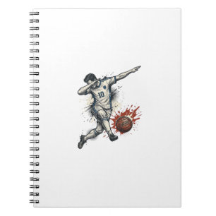 Vintage-Fußball-Dab-Spieler Grafik-Shirt-Design_1 Notizblock