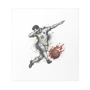 Vintage-Fußball-Dab-Spieler-Grafik-Shirt-Design_1 Notizblock
