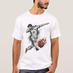 Vintage-Fußball-Dab-Spieler Grafik-Shirt-Design_1 T-Shirt