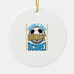 Vintage Fußball Dribbel Pass Schuss Tor T-Shirt De Keramik Ornament