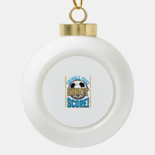 Vintage Fußball Dribbling Pass Schuss Tor T-Shirt  Keramik Kugel-Ornament