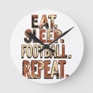 Vintage-Fußball-Fan-Design Retro-Fußball-Grafik Runde Wanduhr