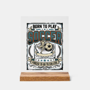 Vintage-Fußball Geboren um College-Shirt-Design_1  Acrylschild