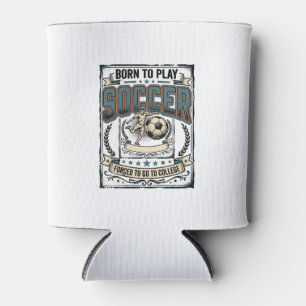 Vintage-Fußball Geboren um College-Shirt-Design_1 Dosenkühler