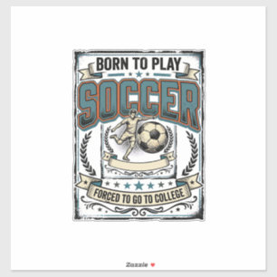 Vintage-Fußball Geboren um College-Shirt-Design zu Aufkleber