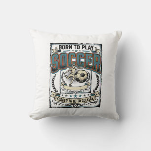 Vintage-Fußball Geboren um College-Shirt-Design zu Kissen