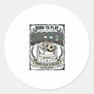 Vintage-Fußball Geboren um College-Shirt-Design zu Runder Aufkleber
