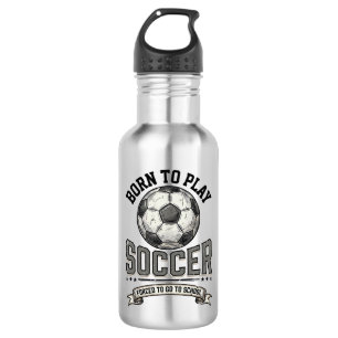 Vintage-Fußball Geboren um zu spielen Schul-Shirt- Edelstahlflasche