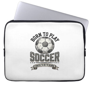 Vintage-Fußball Geboren um zu spielen Schul-Shirt- Laptopschutzhülle