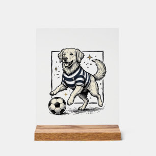Vintage Fußball Hund Gravur Shirt Design_1 Acrylschild