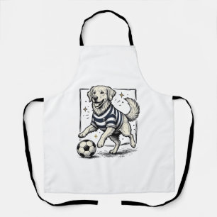Vintage Fußball Hund Gravur Shirt Design_1 Schürze