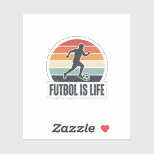 Vintage Fußball Ist Leben Fußballspieler-Shirt-Des Aufkleber