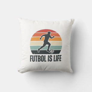 Vintage Fußball Ist Leben Fußballspieler-Shirt-Des Kissen