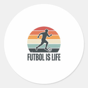 Vintage Fußball Ist Leben Fußballspieler-Shirt-Des Runder Aufkleber