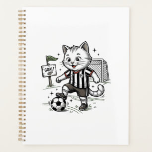 Vintage-Fußball-Katze Gravur-Shirt-Design_1 Planer