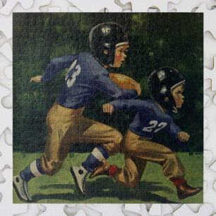 Vintage-Fußball, Kinder, Jungen beim Sport Puzzle