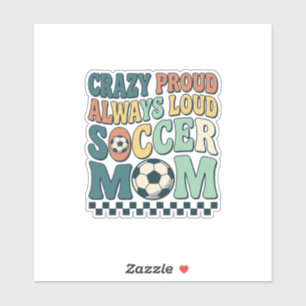 Vintage Fußball-Mama Stolz Lautes Shirt-Design_1 Aufkleber