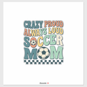 Vintage Fußball-Mama Stolz Lautes Shirt-Design_1 Aufkleber