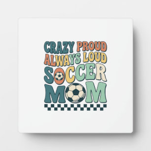 Vintage Fußball-Mama Stolz Lautes Shirt-Design_1 Fotoplatte