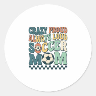 Vintage Fußball-Mama Stolz Lautes Shirt-Design_1 Runder Aufkleber