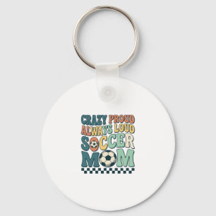 Vintage Fußball-Mama Stolz Lautes Shirt-Design_1 Schlüsselanhänger