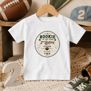 Vintage-Fußball-Neuling 2. Geburtstag Baby Junge T-shirt
