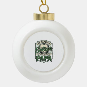 Vintage-Fußball-Papa-Gravur-Shirt-Design_1 Keramik Kugel-Ornament