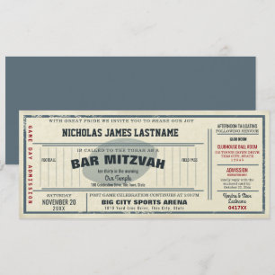 Vintage-Fußball-Pass Bar Mitzwa Einladung