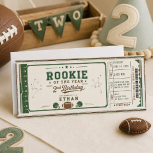 Vintage-Fußball-Rookie zum 2. Geburtstag Baby-Jung Einladung
