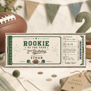 Vintage-Fußball-Rookie zum 2. Geburtstag Baby-Jung Einladung