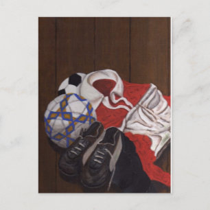 Vintage-Fußball-Soccer-Gemälde Postkarte