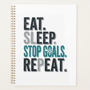 Vintage Fußball Torwart Eat Sleep Stop Goals Shirt Planer