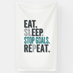 Vintage Fußball-Torwart Eat Sleep Stop Goals T-Shi Banner