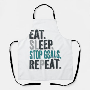 Vintage Fußball-Torwart Eat Sleep Stop Goals T-Shi Schürze
