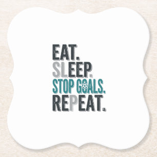 Vintage Fußball-Torwart Eat Sleep Stop Goals T-Shi Untersetzer