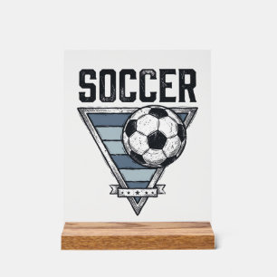 Vintage-Fußball-Triangel-Abzeichen-Shirt-Design (2 Acrylschild