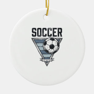 Vintage-Fußball-Triangel-Abzeichen-Shirt-Design (2 Keramik Ornament