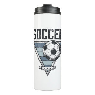 Vintage-Fußball-Triangel-Abzeichen-Shirt-Design (2 Thermosbecher