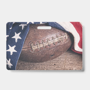 Vintage Fußball und Flagge Ausweis