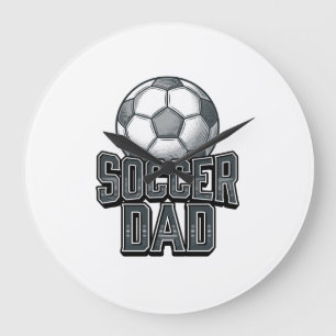 Vintage Fußball-Vater Fett Schrift T-Shirt Design_ Große Wanduhr