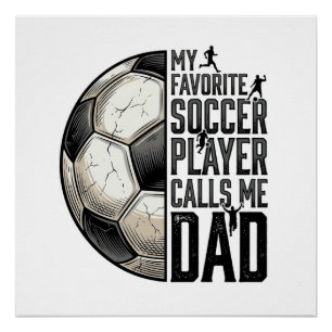 Vintage-Fußball-Vater-Gravur-Zitat-Vektordesign_1 Poster