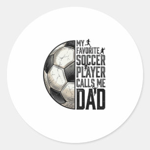 Vintage-Fußball-Vater-Gravur-Zitat-Vektordesign_1 Runder Aufkleber
