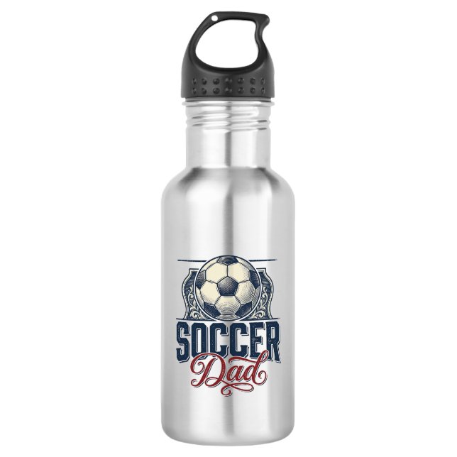 Vintage Fußball-Vater-Shirt-Design_1 Edelstahlflasche (Vorderseite)