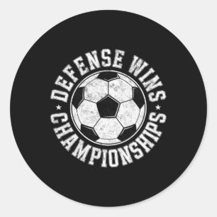 Vintage Fußball-Verteidiger gewinnt Meisterschafte Runder Aufkleber