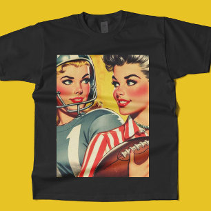 Vintage Fußballmädchen T-Shirt