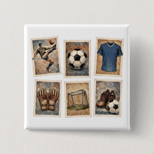 Vintage-Fußballmarken Fußball-Sammlung Button (Vorderseite)