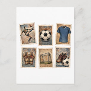 Vintage-Fußballmarken Fußball-Sammlung Postkarte